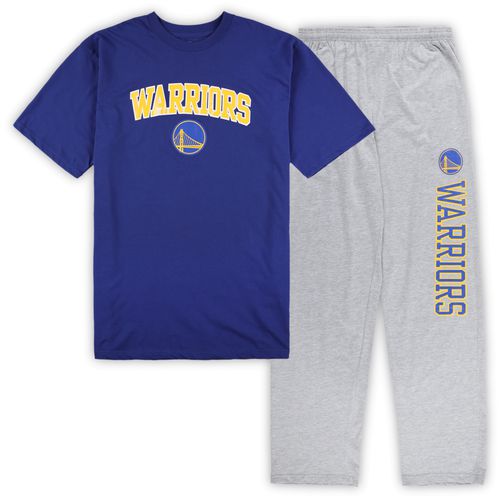 Men's Royal/Heather Gray Golden State Warriors Big & Tall T-Shirt and Pajama Pants Sleep Set