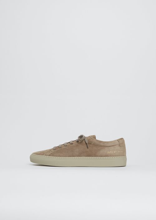 Common Projects Men Suede Achilles Premium Sneaker Taupe
