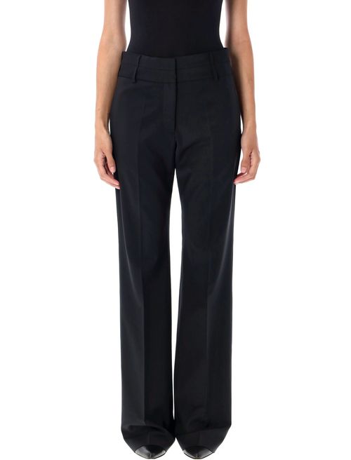 Double-Waistband Wool-Blend Trousers for Women