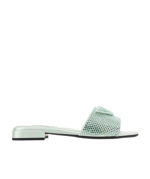 Crystal-embellished open-toe mules