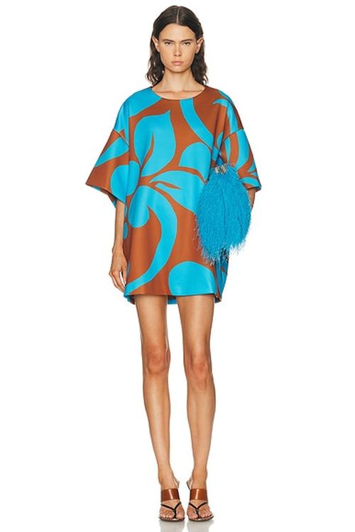 Dries Van Noten Dekkora Dress in Turquoise - Teal,Brown. M also in