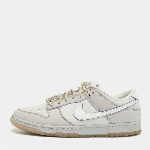 Nike Grey Nubuck Leather Dunk Low Wolf Grey Pure Platinum Sneaker
