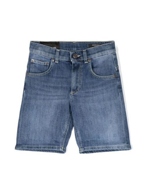 Cotton-blend denim shorts - Blue