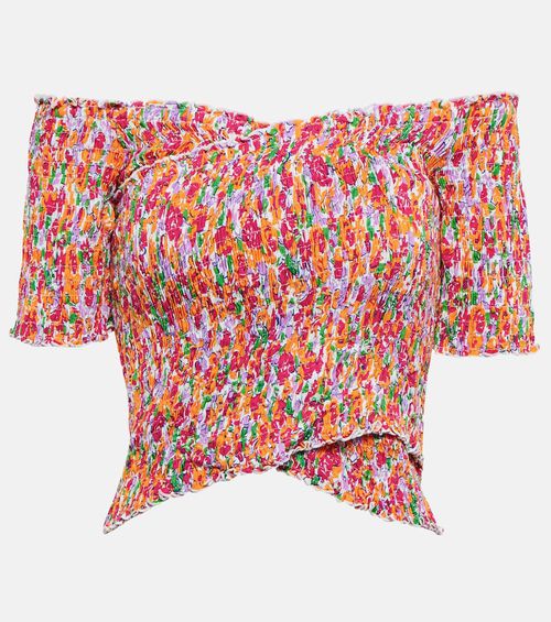 Floral off-shoulder crop top
