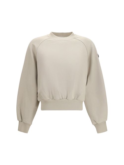 Cotton-Blend Crewneck Sweatshirt — Beige