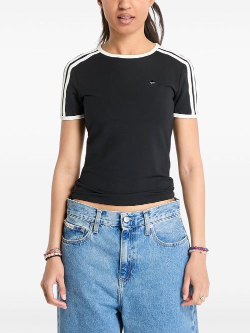 Logo-embroidered T-shirt - Black