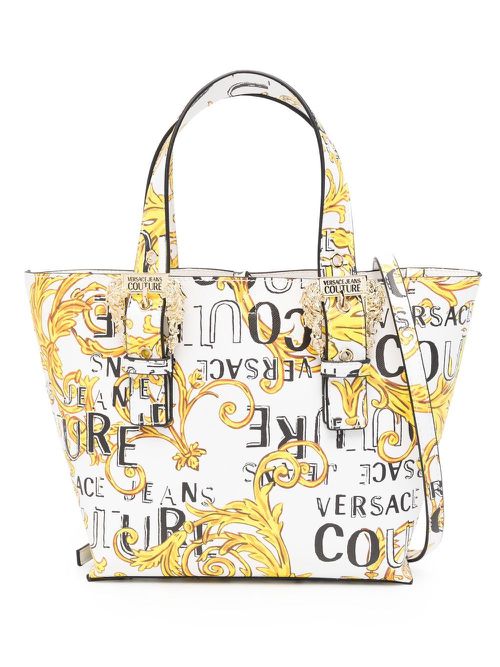 Reversible logo-print tote bag - White