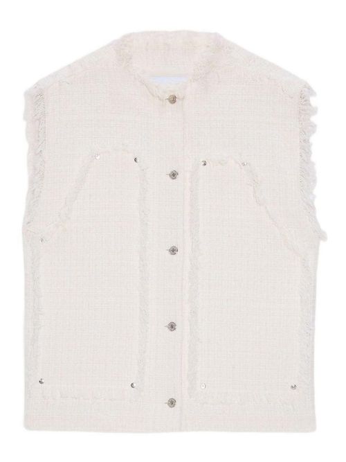 M. S.G. M. White Sleeveless Vest In Cotton