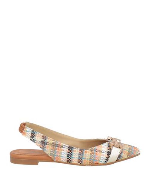 Nila & Nila Woman Ballet flats Beige Size 11 Leather, Natural raffia