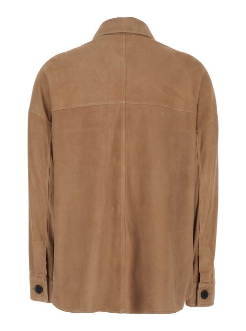 Suede Lamb Leather Jacket — Brown