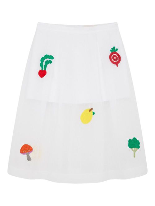 Mira Mikati embroidered mini skirt - White