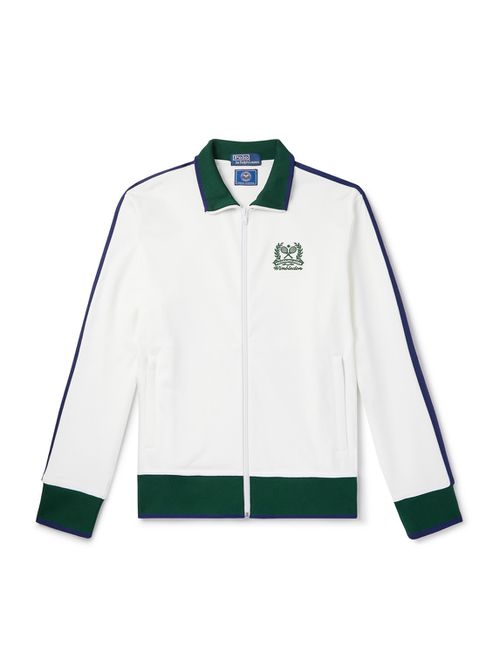 Wimbledon Logo-Embroidered Piqué Track Jacket