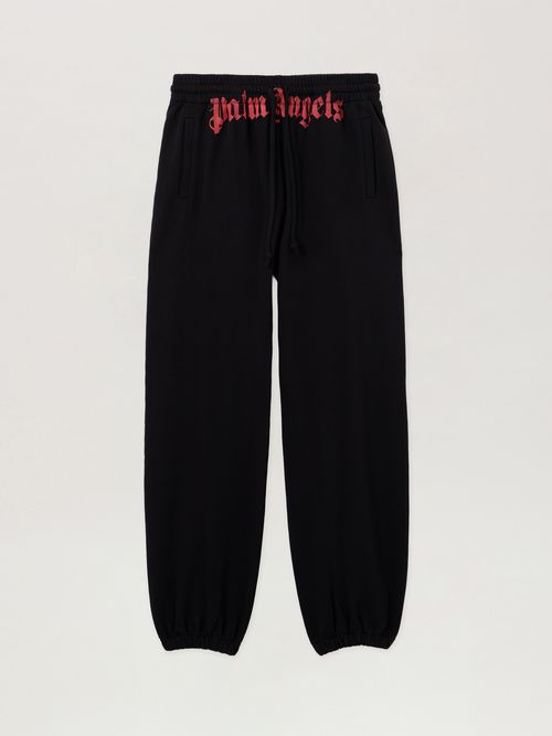 Waist Logo Sweatpants Man  Black Red
