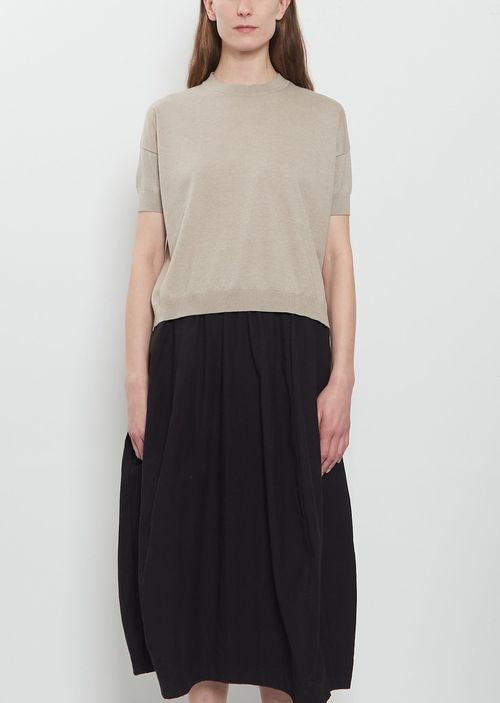 Bergfabel Laura Cotton Silk Sweater Tee Beige