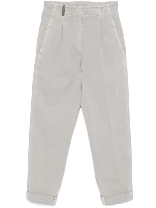 Tapered gabardine trousers - Grey