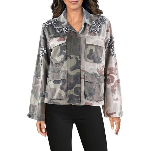 Womens Embellished Denim Denim Jacket