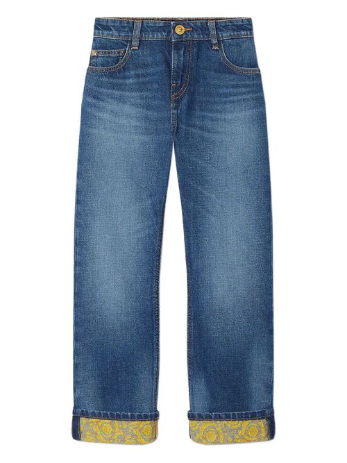 Barocco-embroidered jeans - Blue