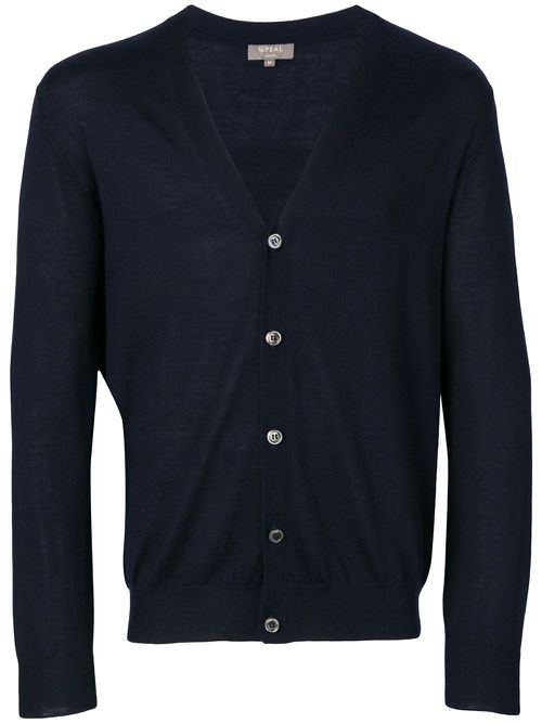 V-neck cashmere-blend cardigan - Blue