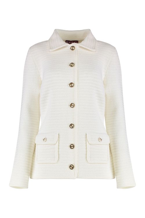Cotton Knit Cardigan — White