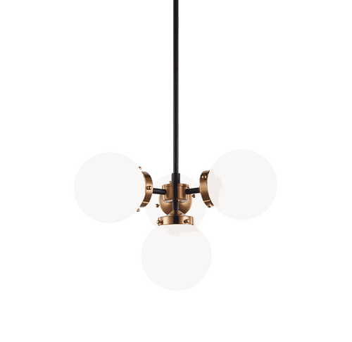 Aged Gold Brass Four Light Pendant from the Maru Collection