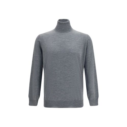 Wool Turtleneck Sweater — Gray