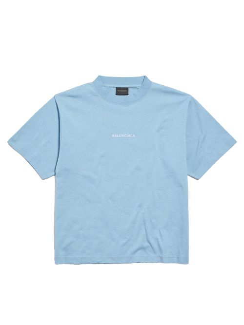 Women`S Back T-Shirt Medium Fit In Light Blue/Wh
