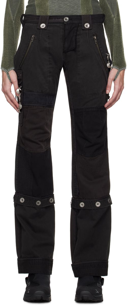 HYEIN SEO Black & Gray Convertible Patchwork Trousers