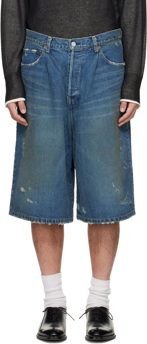 Blue Baggy Denim Shorts