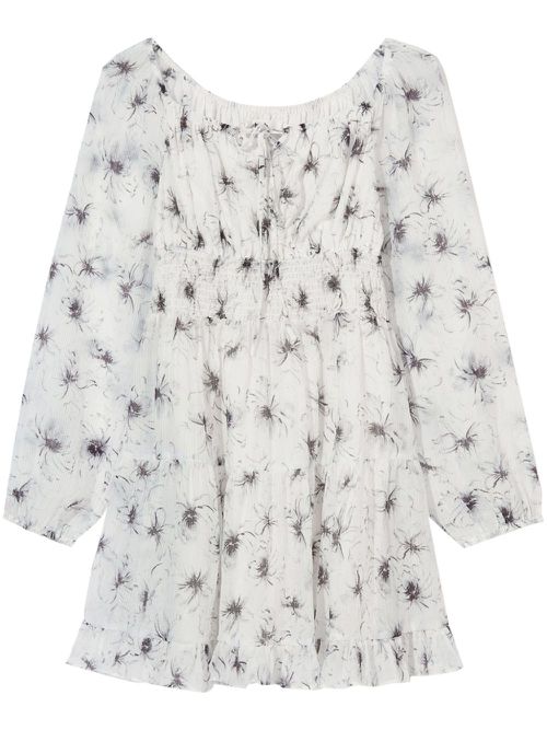 Abstract-print minidress - White