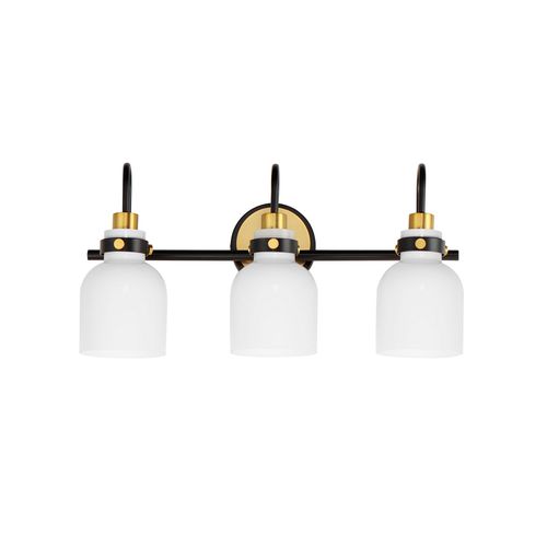 Satin Brass Three Light Bath Vanity from the Milk Collection