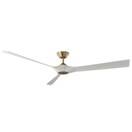 Soft Brass Matte White 70"Ceiling Fan from the Torque Collection