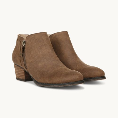 LIFE | Stride Blake Zip Ankle Bootie Boots Brown Faux Leather | Realry