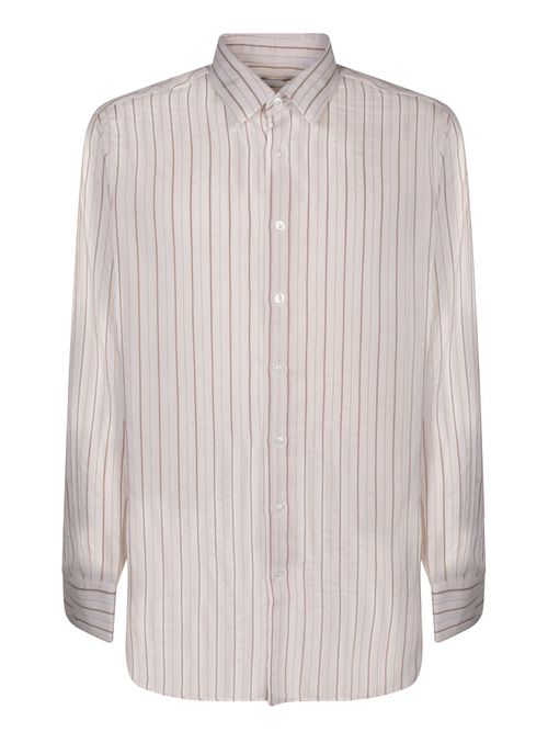 라르디니 남성 Beige Striped Silk Viscose Shirt IVNAVID IVC1874 150MA