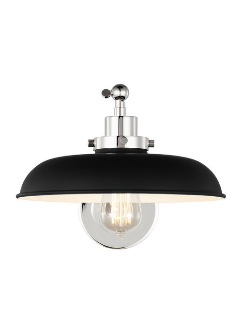Visual Comfort Studio Wellfleet Wall Sconce in Midnight Black And Polished Nickel by Chapman & Myer