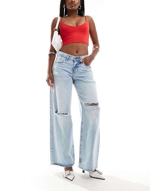 Low rise baggy jean in lightwash blue