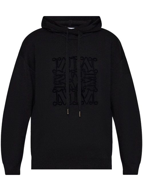 Hooded wool jumper - Black