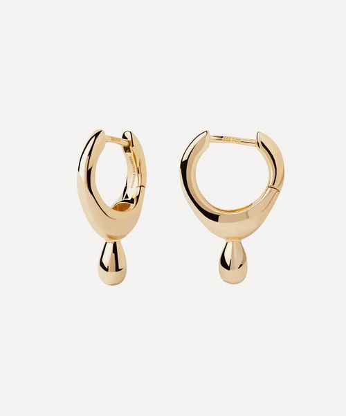 18ct Gold-Plated Lava Hoop Earrings Luxury Christmas Gift / Present