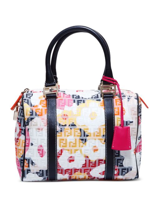 Mini Zucchino Boston handbag - White