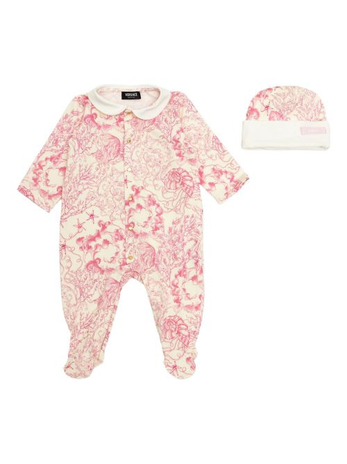 Versace Kids Underwater Barocco babygrow set - White