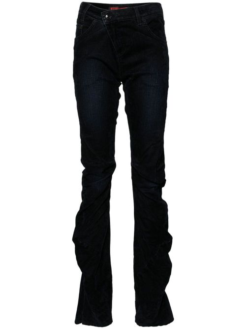 Draped velvet jeans - Blue