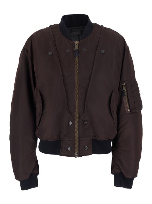 Tech Fabric Polyamide Jacket — Brown