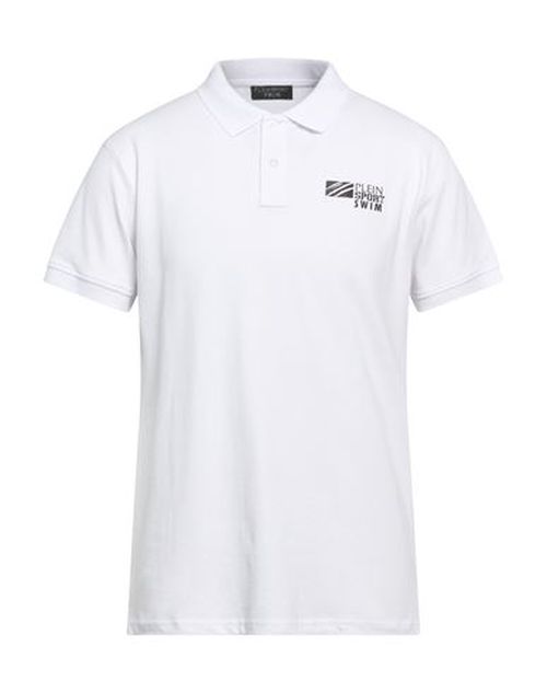Man Polo shirt White Size L Cotton, Elastane