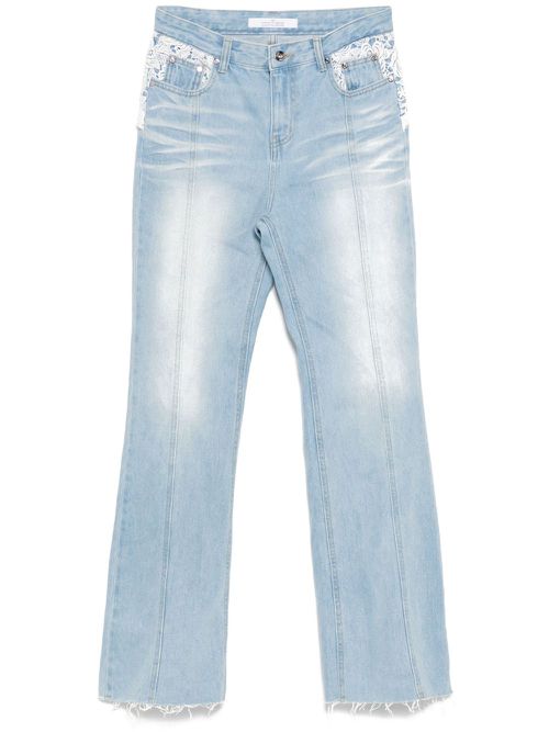 Lace detailing jeans - Blue