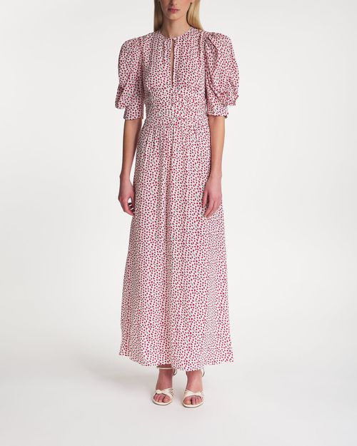 Rotate Maxi Dress Printed Flowy White/Pink