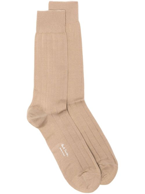 Wide-ribbed socks - Brown