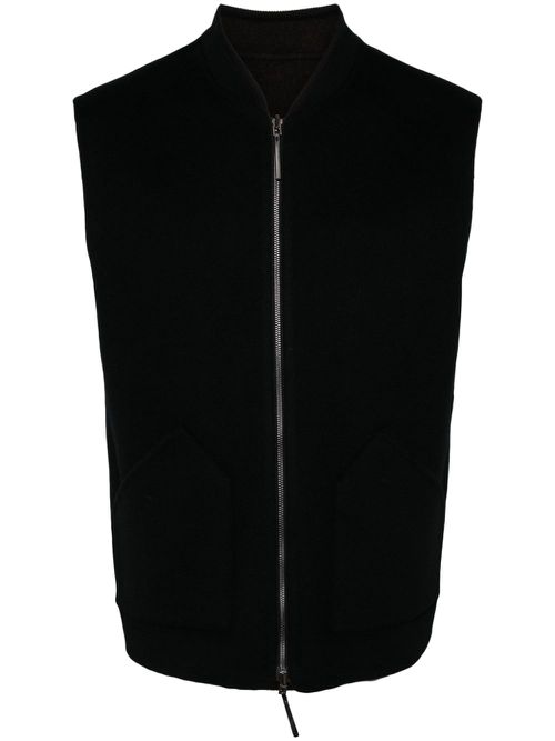 Zip-up vest - Brown