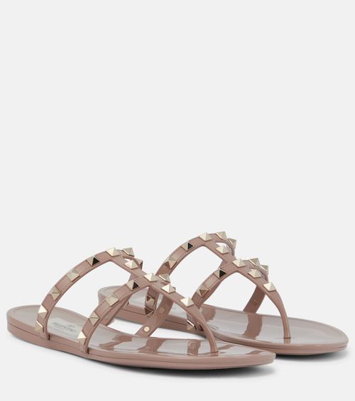 Rockstud PVC thong sandals