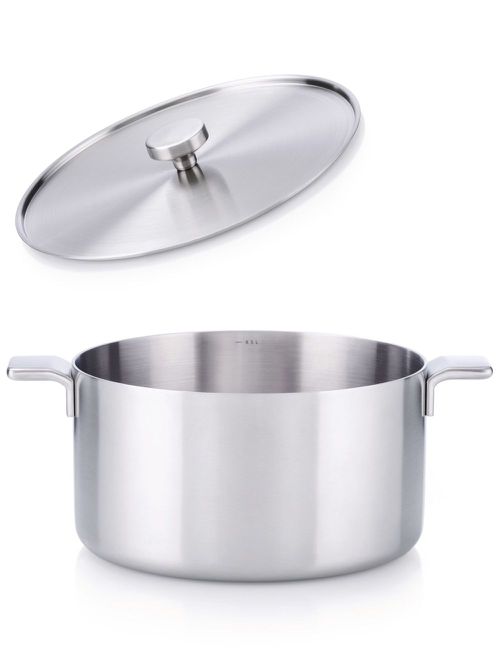 Two-handle stainless steel casserole (20cm) - Silver