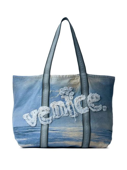 ERL 남성 Venice frayed-detail tote bag - Blue ERL10K0061