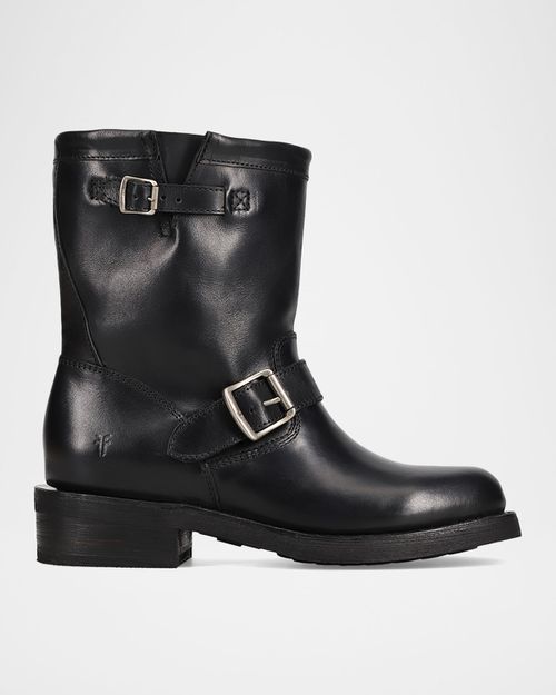 Viv Short Leather Engineer Moto Boots